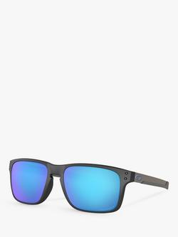 Oakley OO9384 Men's Holbrook Prizm Polarised Rectangular Sunglasses, Grey/Mirror Blue