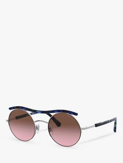 Giorgio Armani AR6082 Women's Round Sunglasses, Tortoise Blue/Purple Gradient
