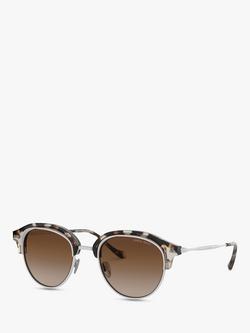Giorgio Armani AR8117 Men's Oval Sunglasses, Havana/Brown Gradient