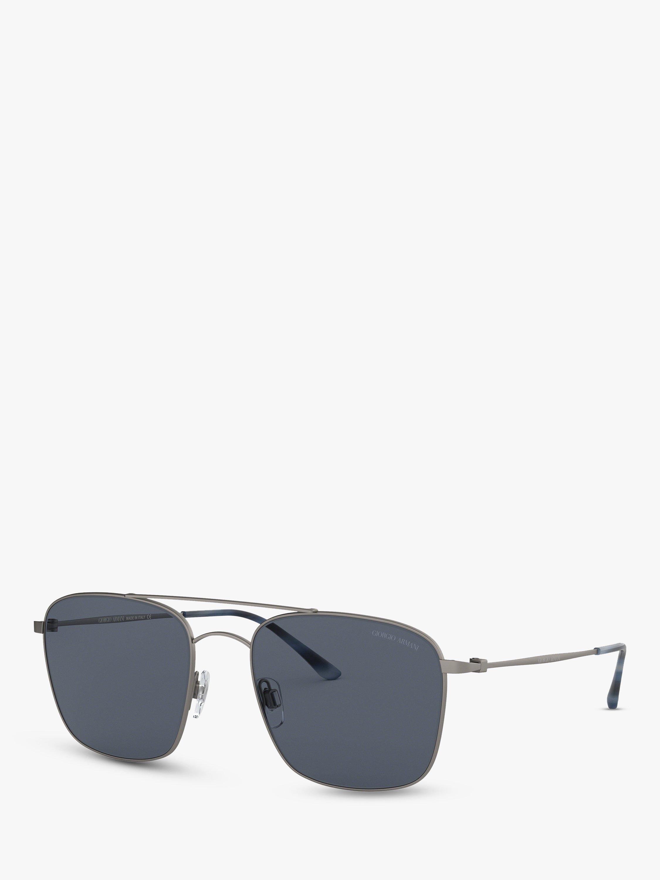 Giorgio Armani AR6080 Men's Square Sunglasses, Matte Gunmetal