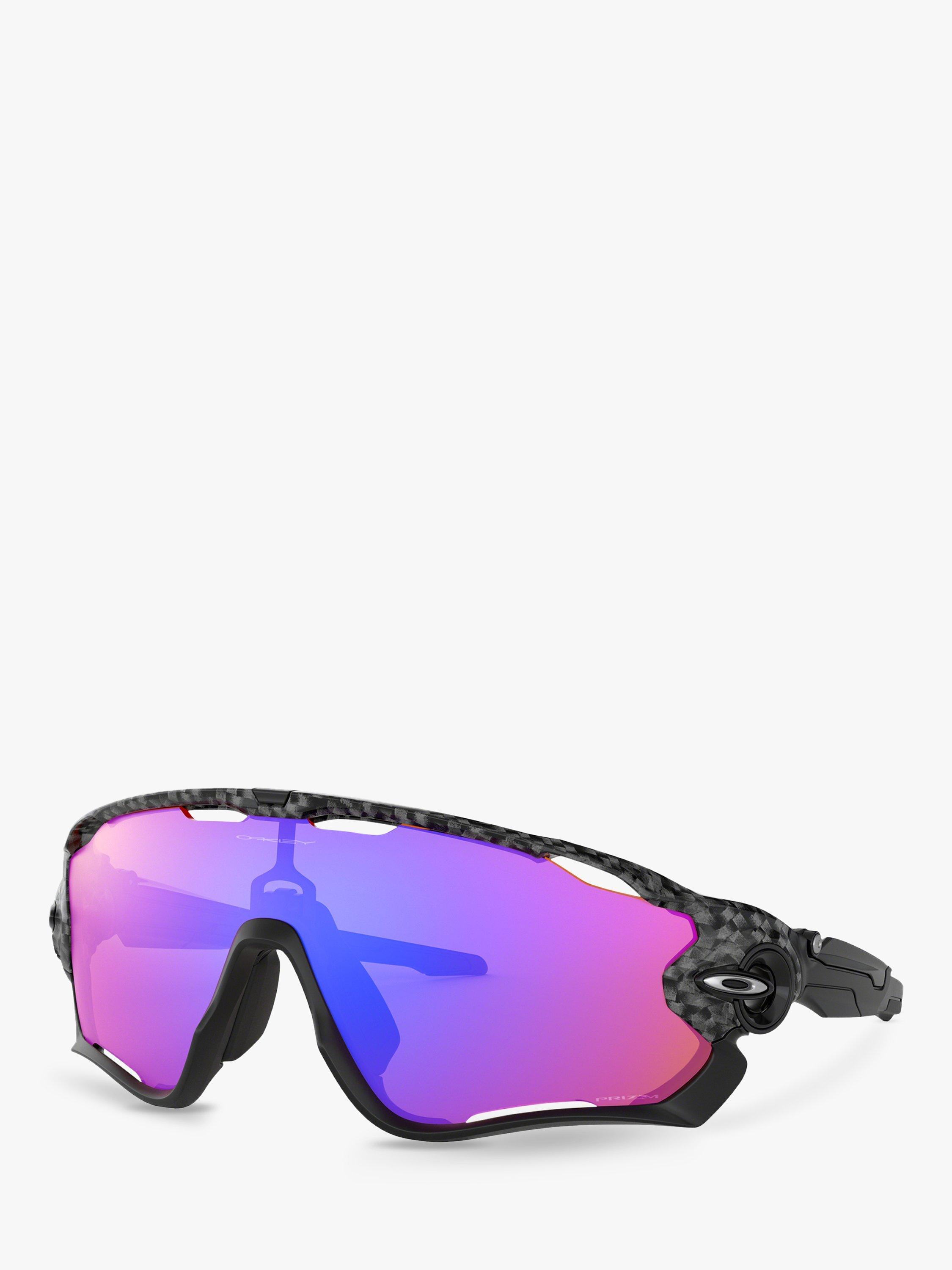 Oakley OO9290 Men's Jawbreaker Prizm Rectangular Sunglasses, Carbon Fibre/Pink Gradient