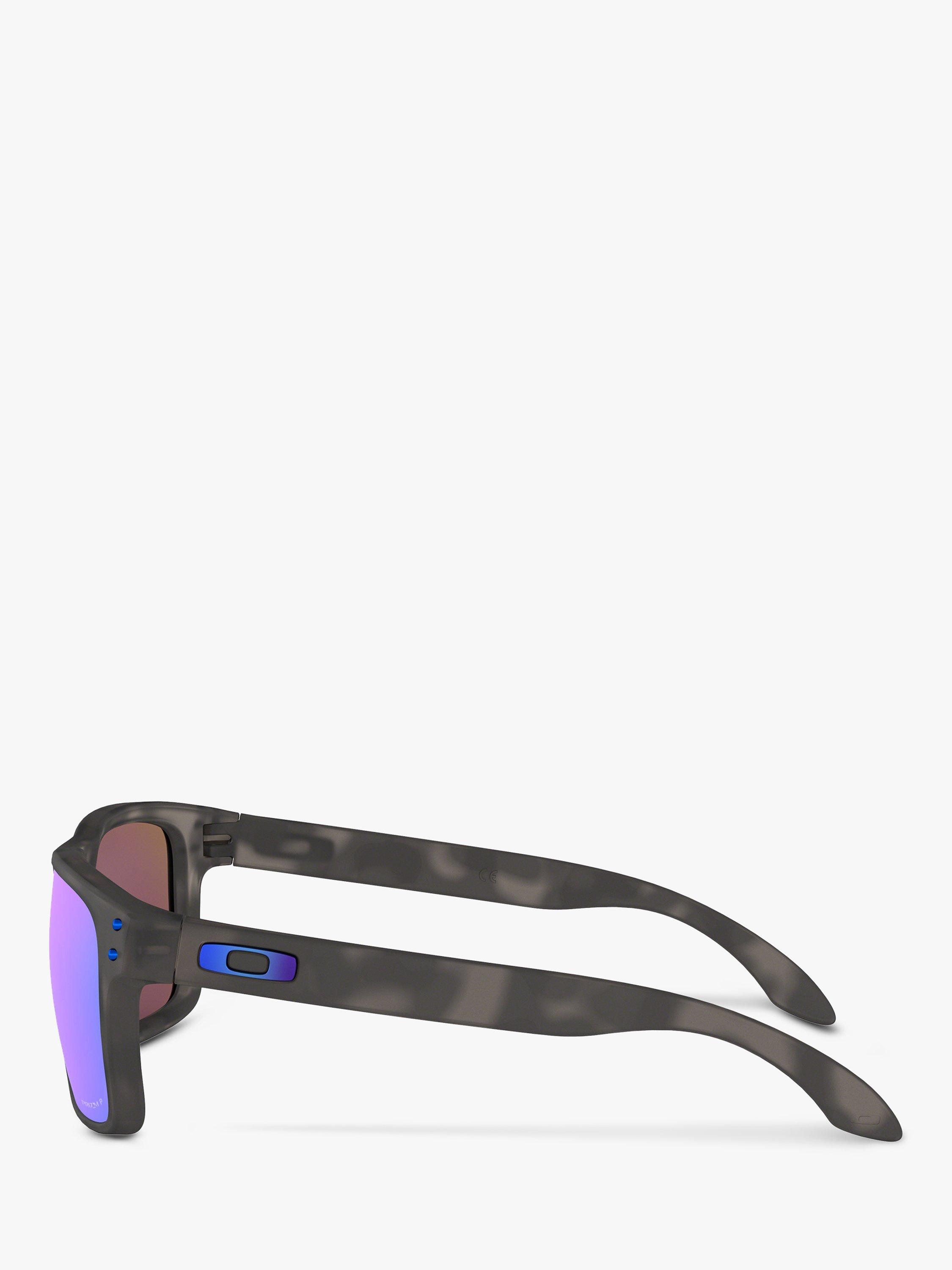 Product image 4 of 11, which shows Oakley OO9102 Men's Holbrook Prizm Polarised Square Sunglasses, Black/Tortoise