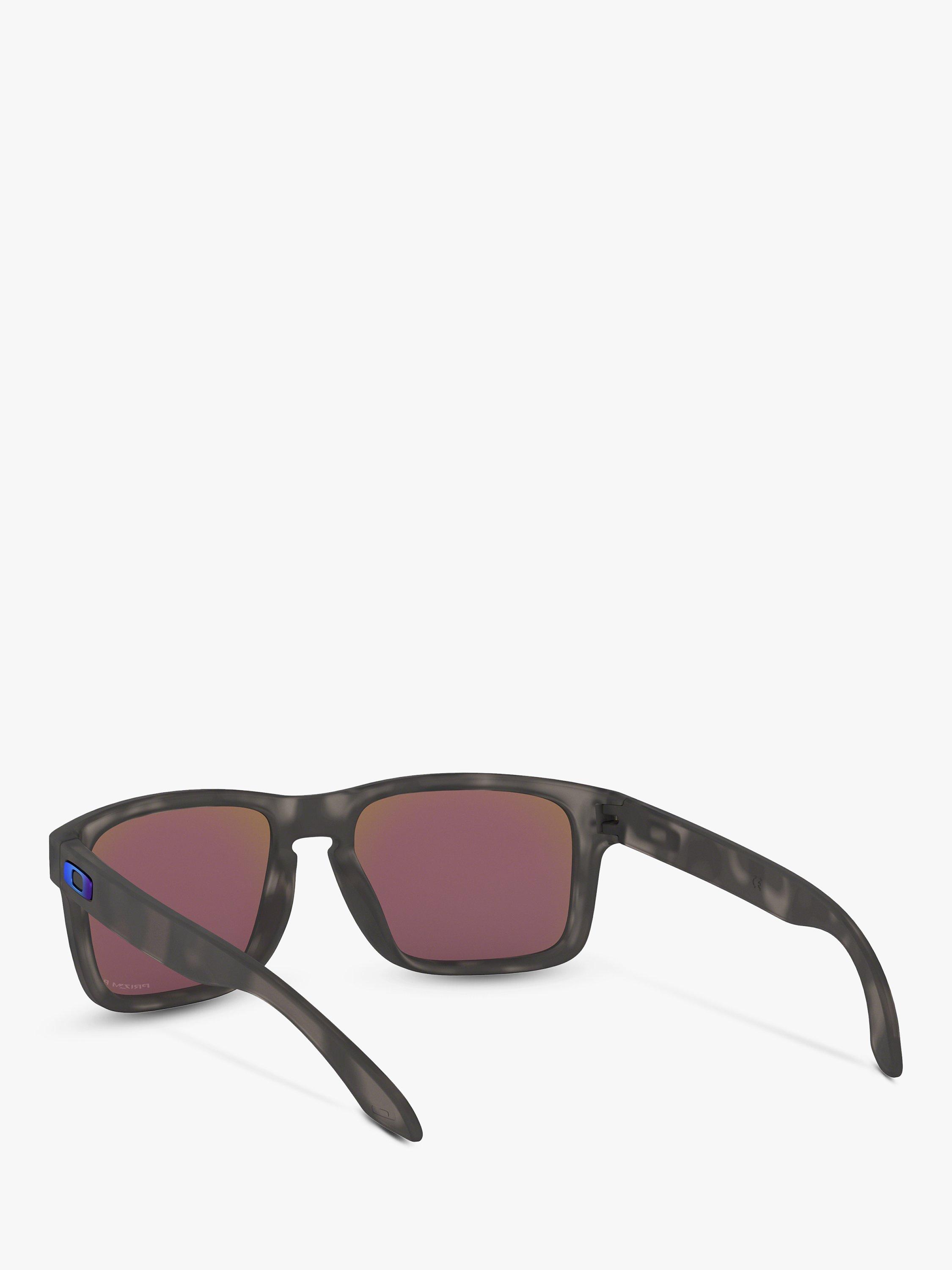 Product image 6 of 11, which shows Oakley OO9102 Men's Holbrook Prizm Polarised Square Sunglasses, Black/Tortoise