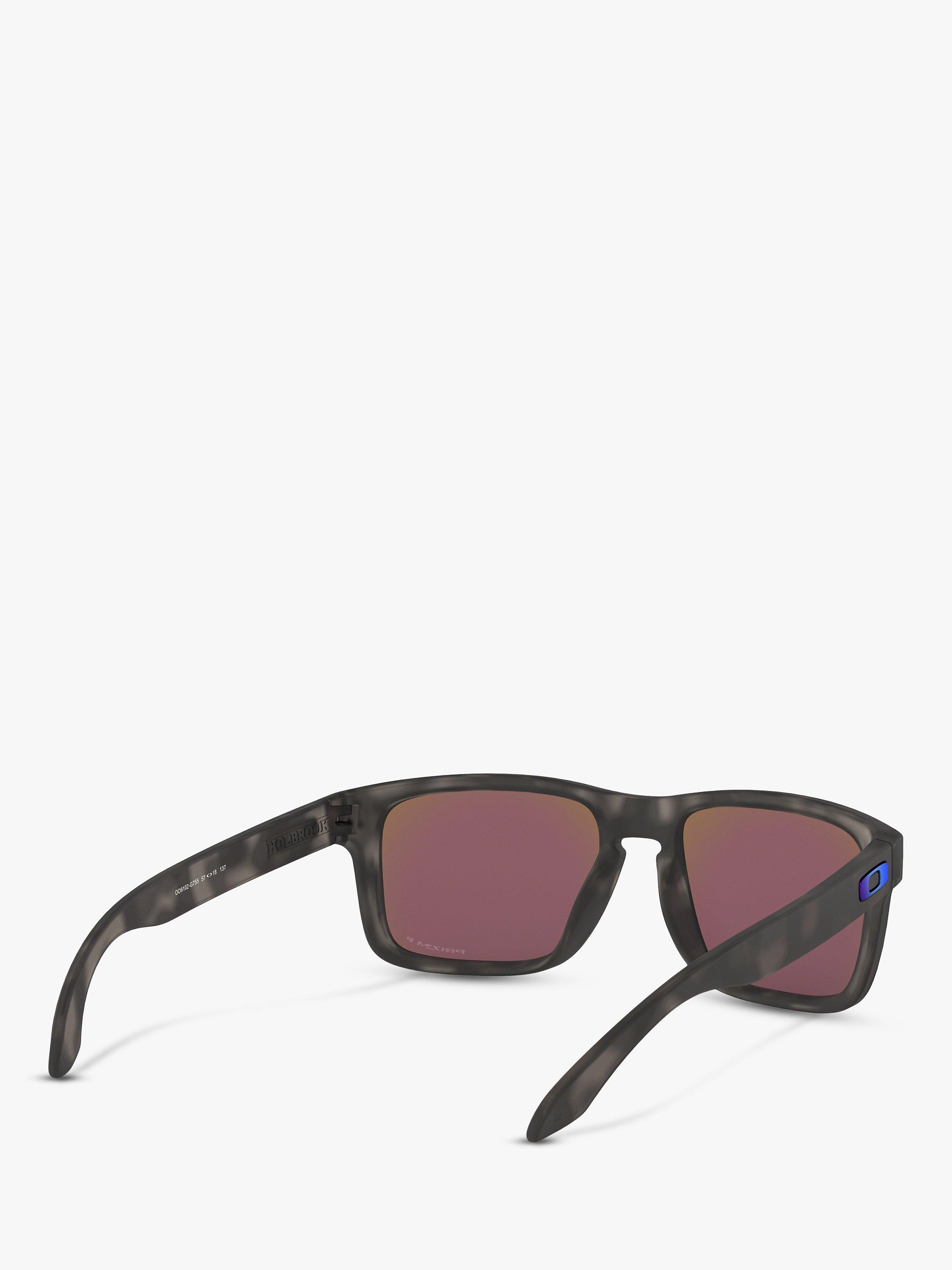 Product image 8 of 11, which shows Oakley OO9102 Men's Holbrook Prizm Polarised Square Sunglasses, Black/Tortoise