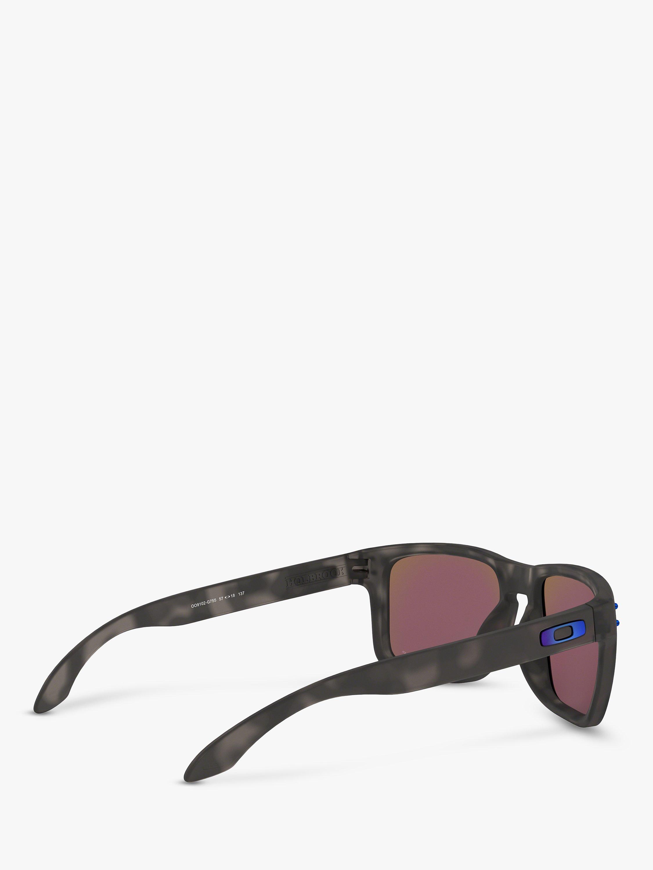 Product image 9 of 11, which shows Oakley OO9102 Men's Holbrook Prizm Polarised Square Sunglasses, Black/Tortoise