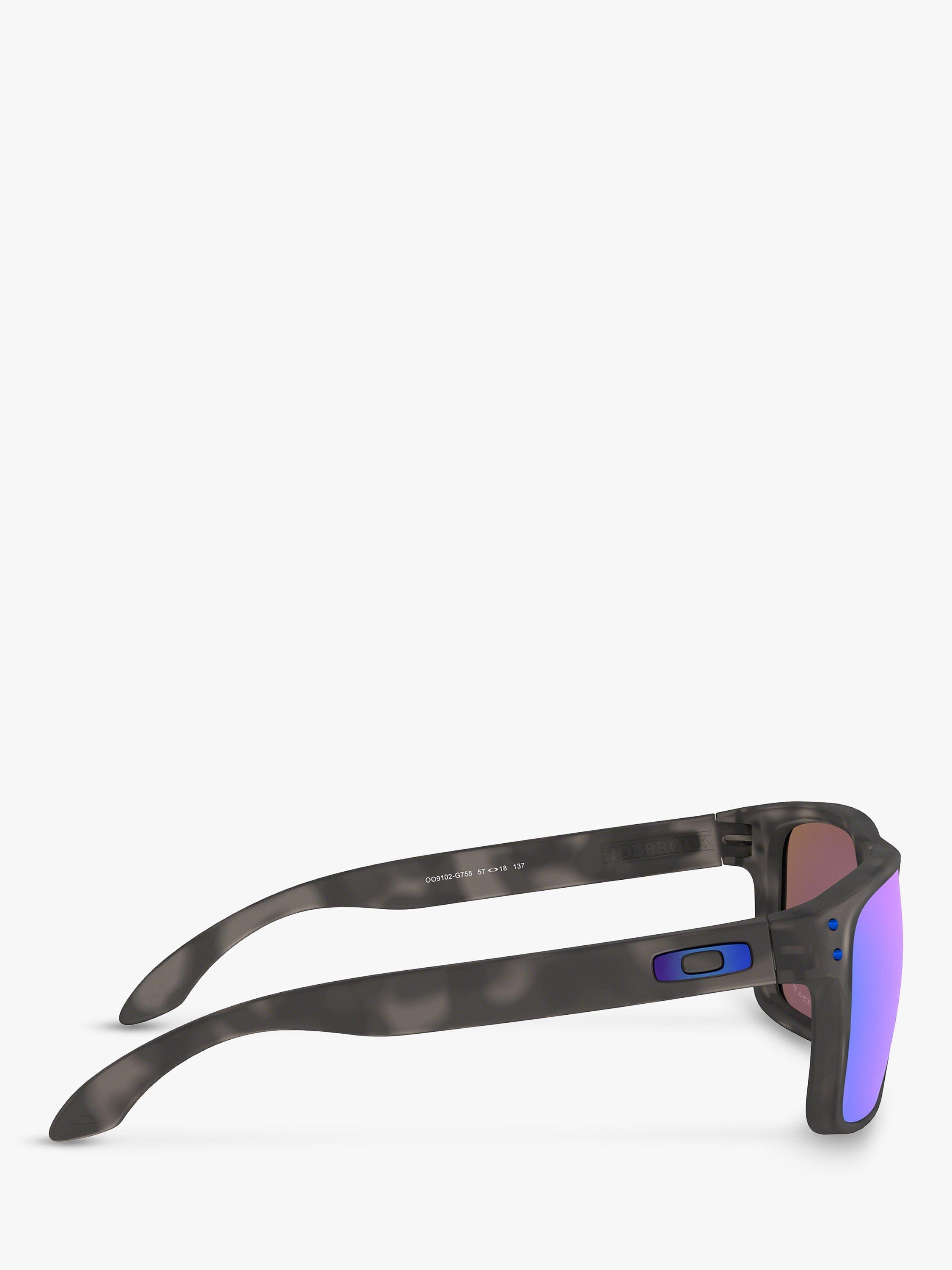 Product image 10 of 11, which shows Oakley OO9102 Men's Holbrook Prizm Polarised Square Sunglasses, Black/Tortoise