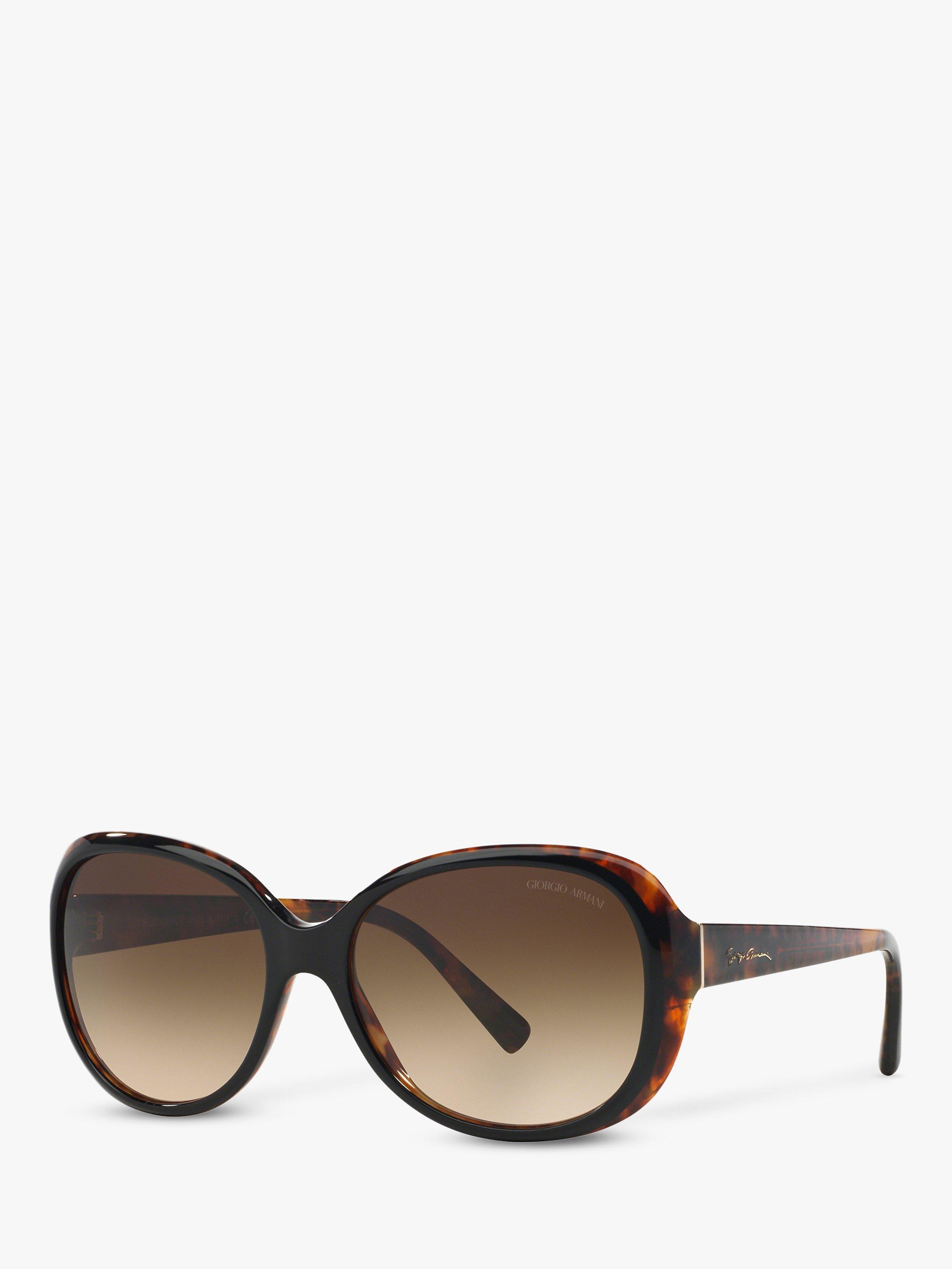 Giorgio Armani AR8047 Women's Round Sunglasses, Havana/Brown Gradient