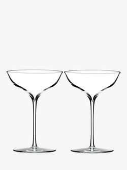 Waterford Crystal Elegance Champagne Coupe Glasses, 230ml, Set of 2, Clear, Clear