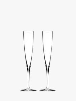Waterford Crystal Elegance Glass Champagne Trumpets, 170ml, Set of 2, Clear, Clear