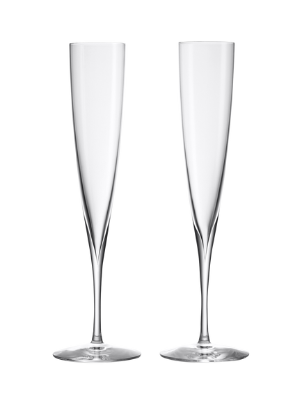 Waterford Crystal Elegance Glass Champagne Trumpets, 170ml, Set of 2, Clear, Clear