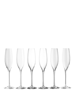 Waterford Crystal Elegance Champagne Celebration Crystal Glasses, 242ml, Set of 6, Clear, Clear