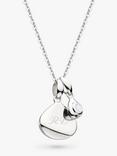 Kit Heath Personalised Sterling Silver Pebble and Tag Birthstone Pendant Necklace, Moonstone/June