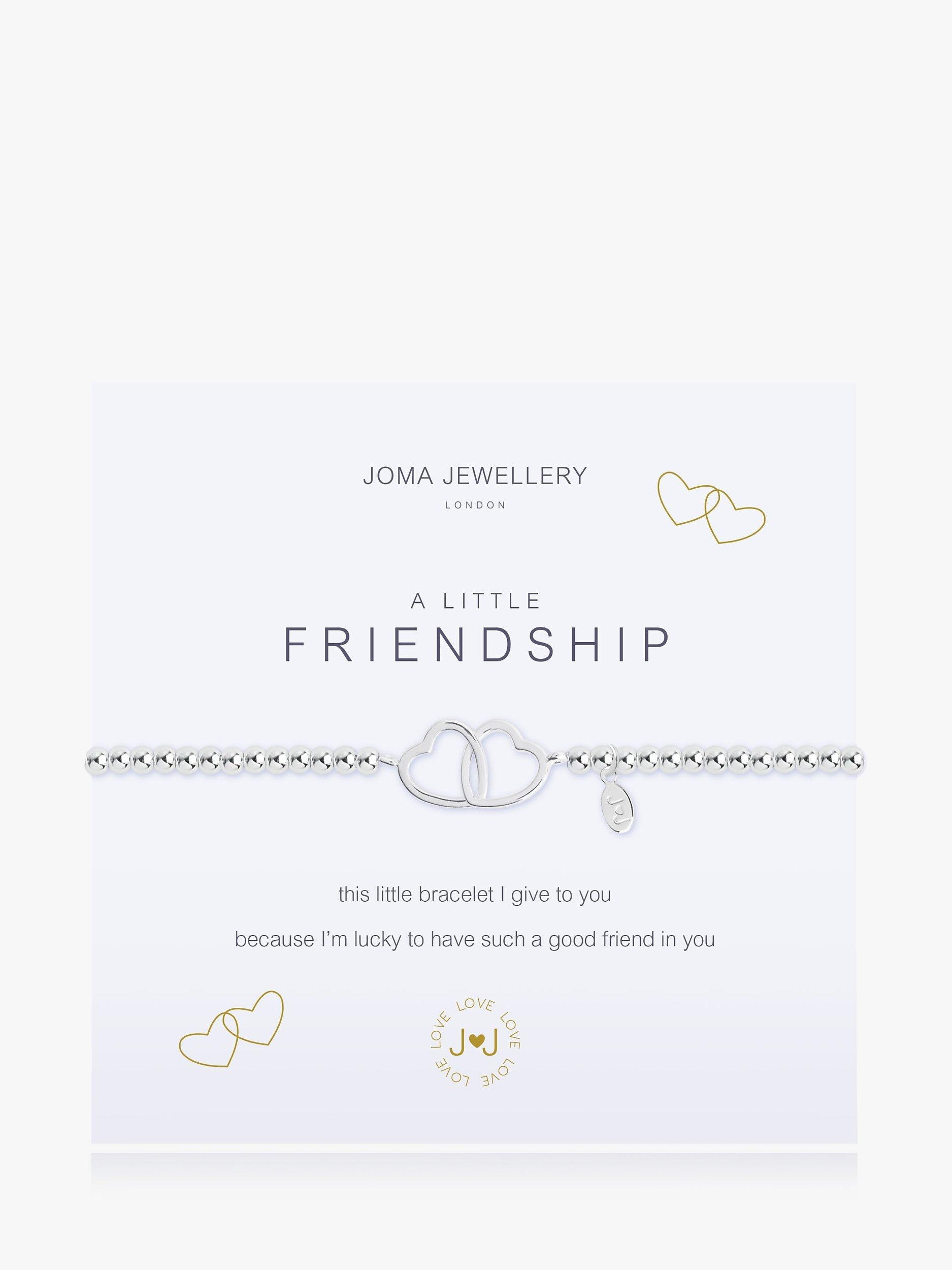 Product image 1 of 4, which shows Joma Jewellery Little Friendship Interlock Heart Chain Bracelet, Silver