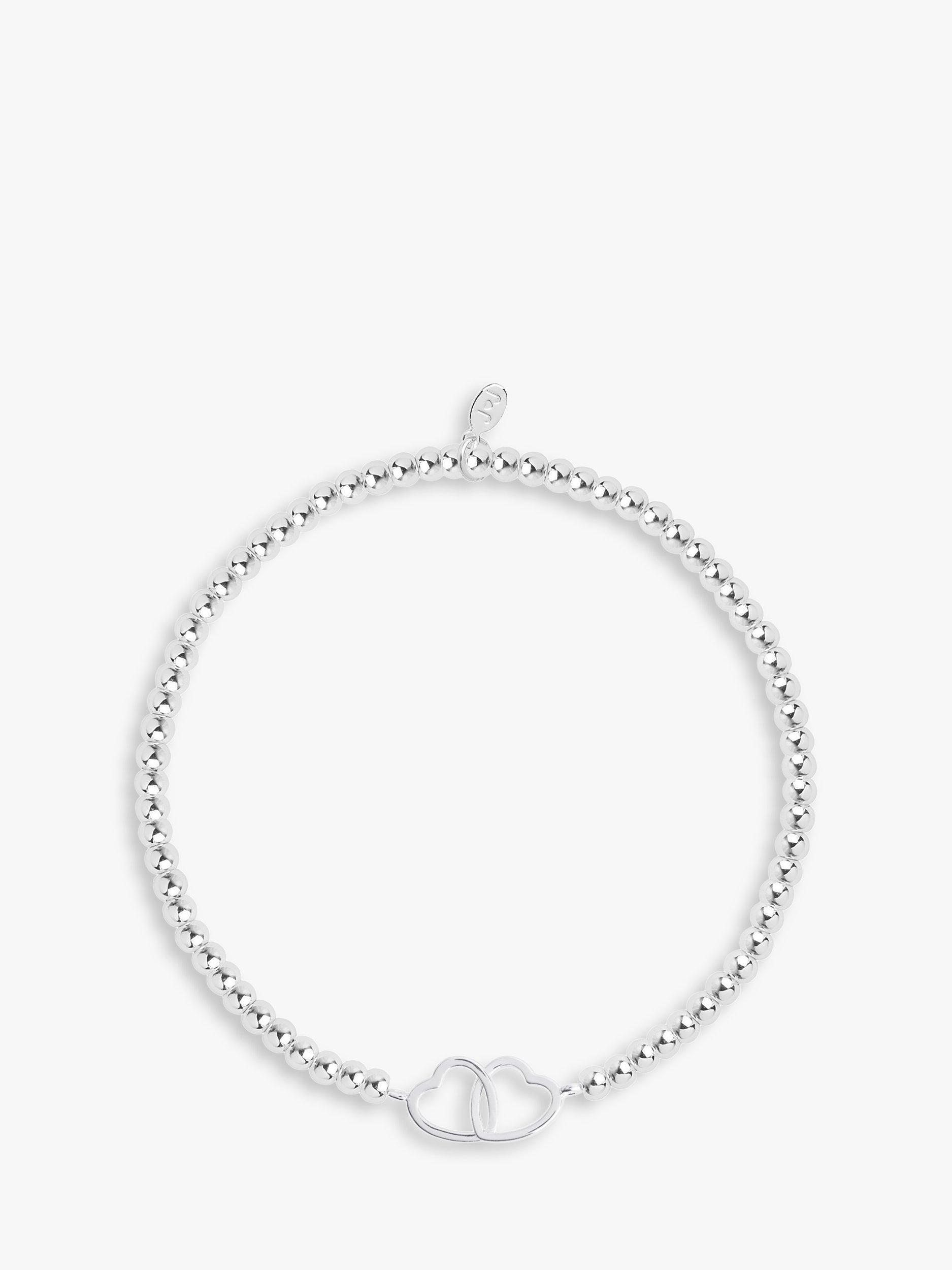 Product image 2 of 4, which shows Joma Jewellery Little Friendship Interlock Heart Chain Bracelet, Silver