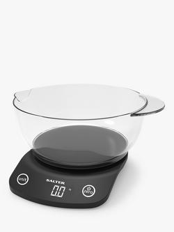 Salter Electronic Digital Kitchen Scale & 1.8L Bowl, 5kg, Black