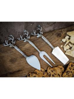 Culinary Concepts Stag Cheese Knives, 3 Piece - view 2, Silver