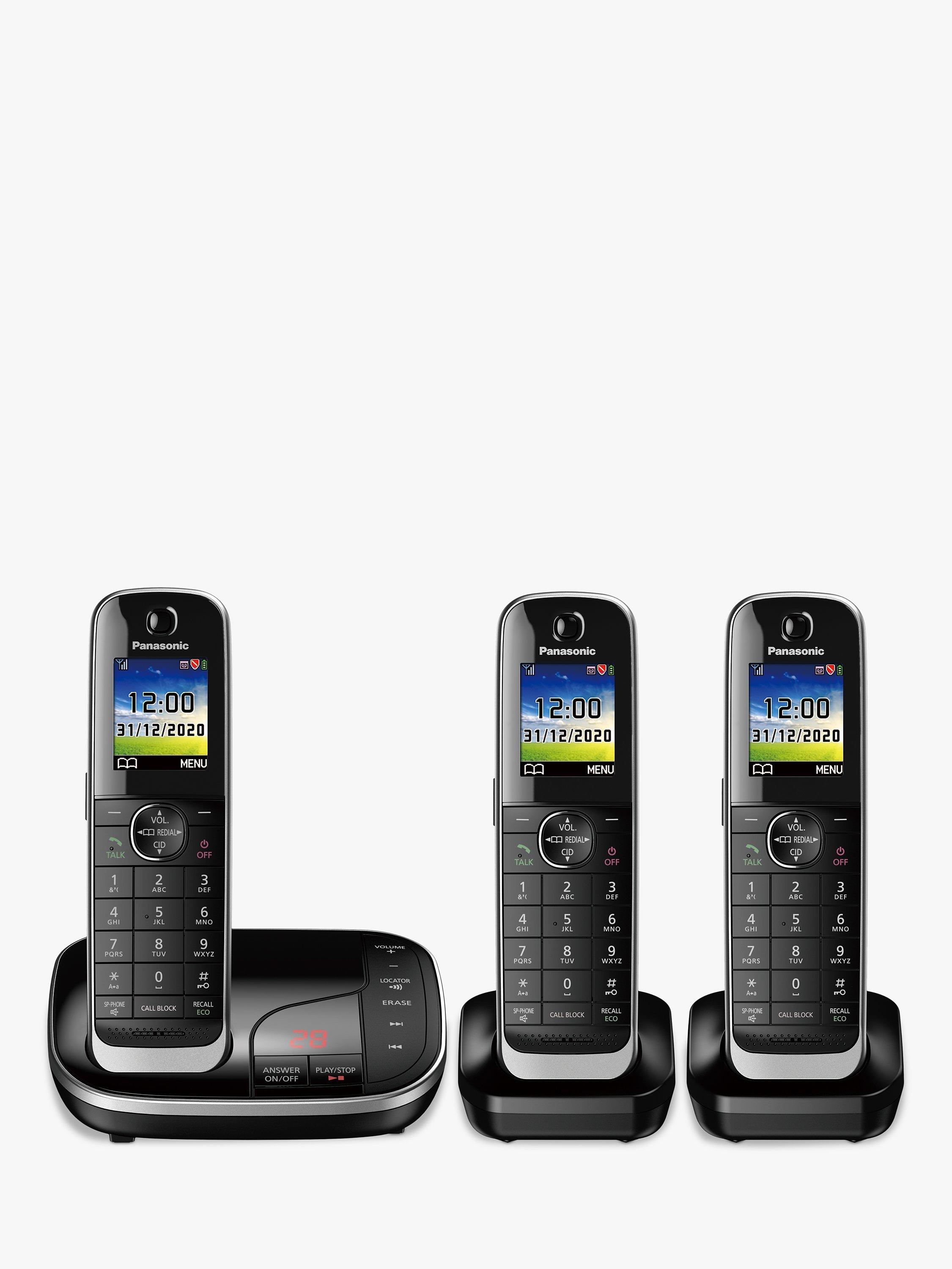 Panasonic KX-TGJ423EB Digital Cordless Telephone with Nuisance Call Blocker and Answering Machine, Trio Dect