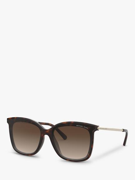 Michael Kors MK2079U Women's Zermatt Square Sunglasses, Dark Tortoise/Brown Gradient