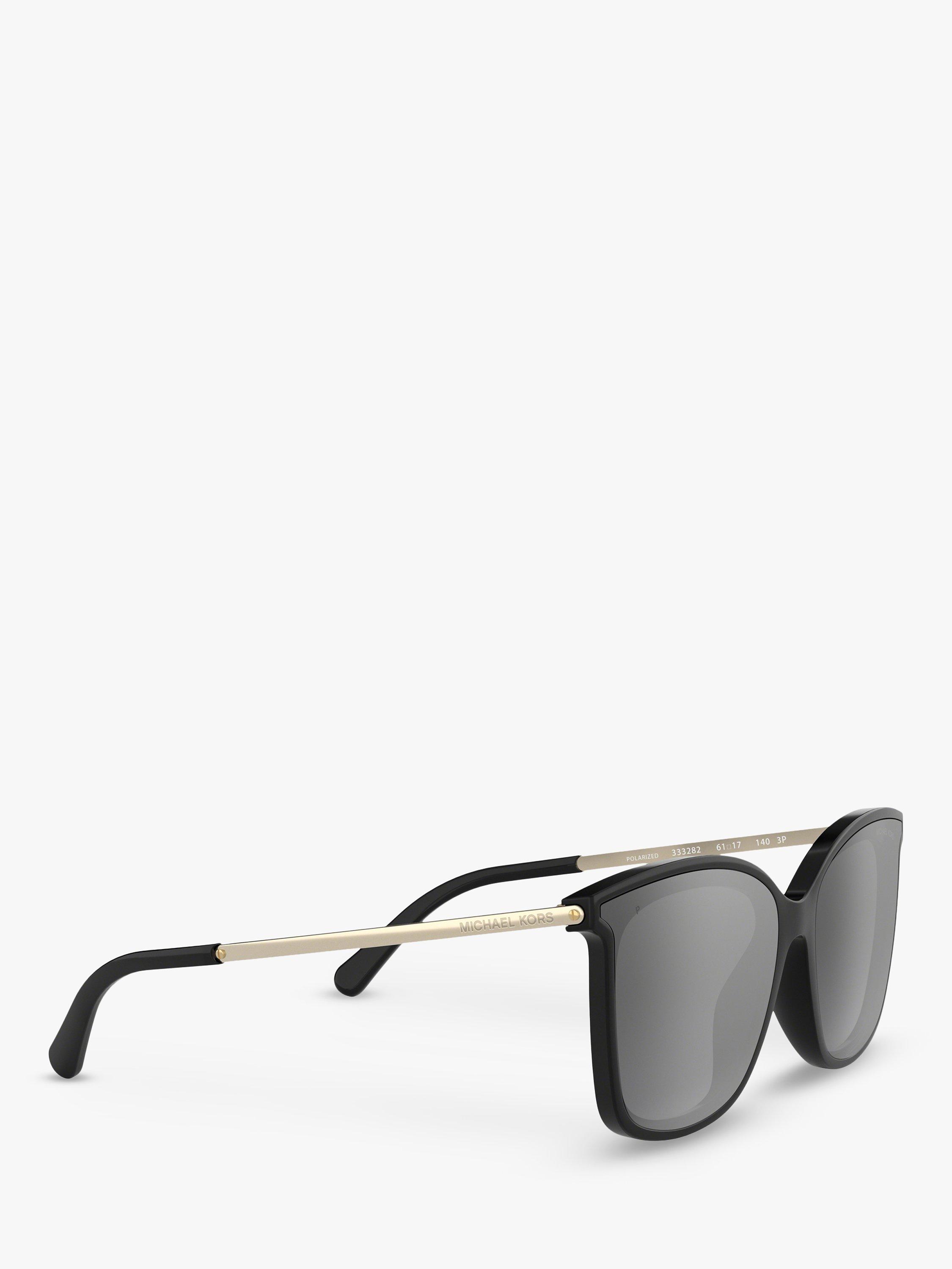 Product image 11 of 11, which shows Michael Kors MK2079U Women's Zermatt Polarised Square Sunglasses, Silver/Black