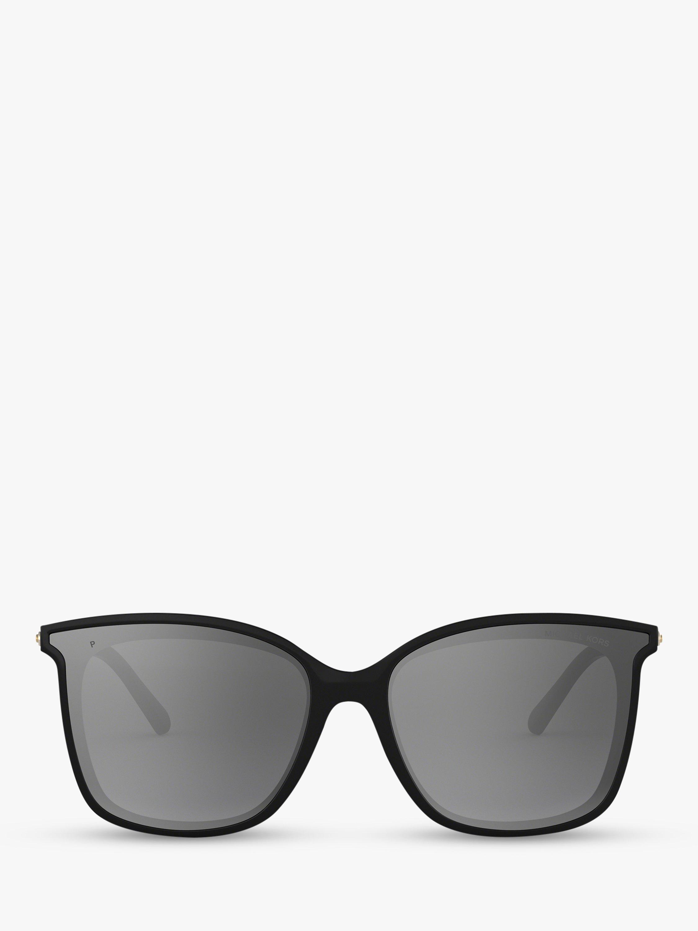 Product image 3 of 11, which shows Michael Kors MK2079U Women's Zermatt Polarised Square Sunglasses, Silver/Black