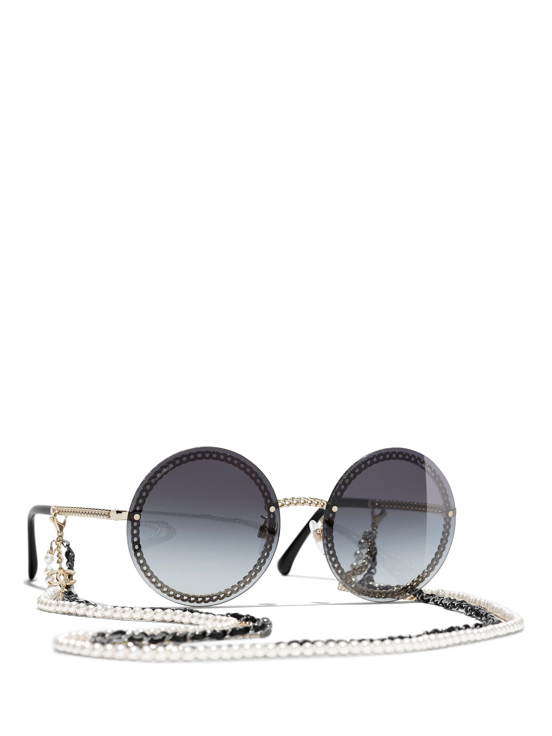 CHANEL Round Sunglasses CH4245 Pale Gold Grey Gradient