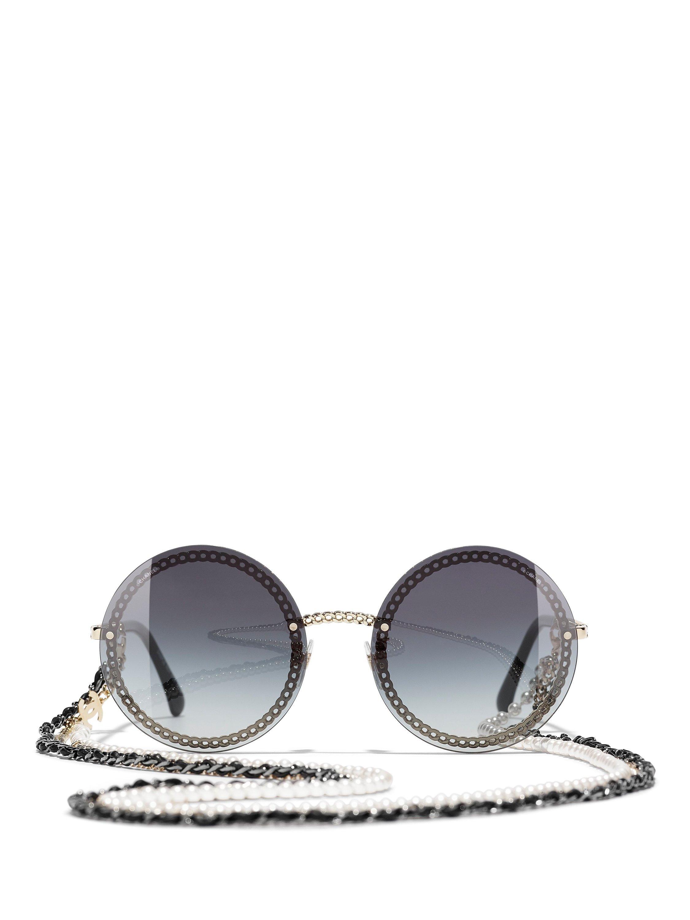 CHANEL Round Sunglasses CH4245 Pale Gold Grey Gradient