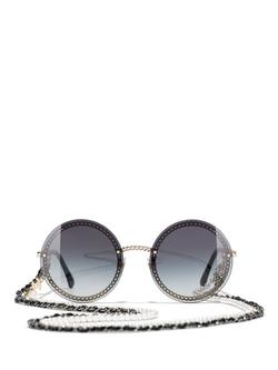 CHANEL Round Sunglasses CH4245, Pale Gold/Grey Gradient - view 2, Pale Gold/Grey Gradient