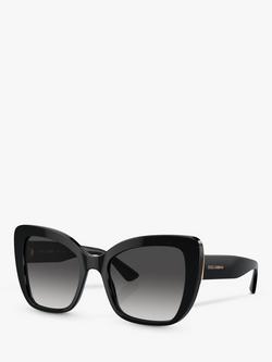 Dolce & Gabbana DG4348 Women's Cat's Eye Sunglasses, Black/Grey Gradient