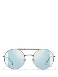 CHANEL Round Sunglasses CH4232 Silver/Blue