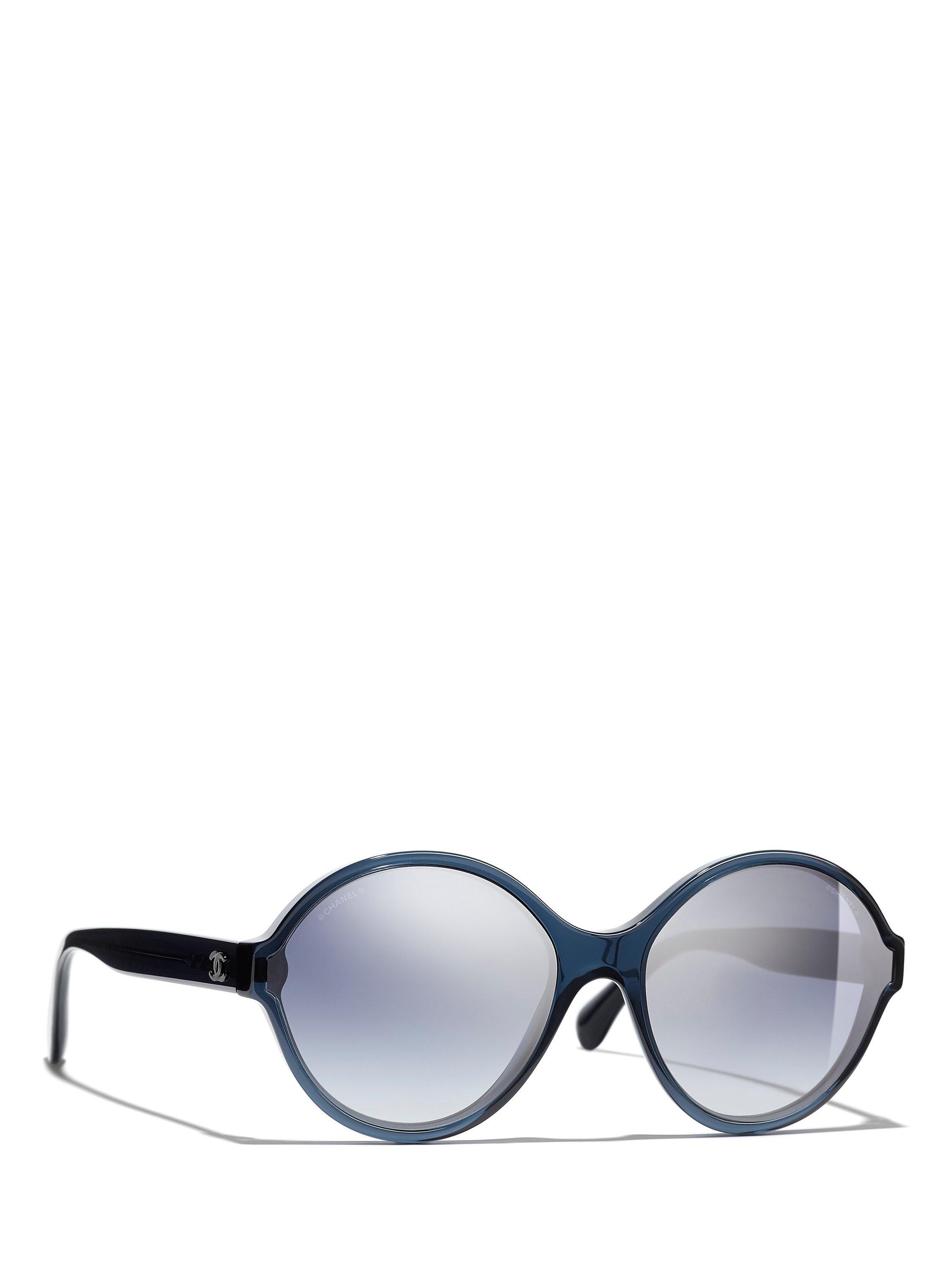 CHANEL Round Sunglasses CH5387 Blue/Clear Blue