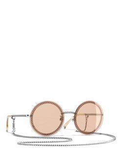 CHANEL Round Sunglasses CH4245 Silver/Brown, Silver/Brown