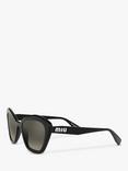 Miu Miu MU 05US Women's Cat's Eye Sunglasses, Black/Mirror Silver