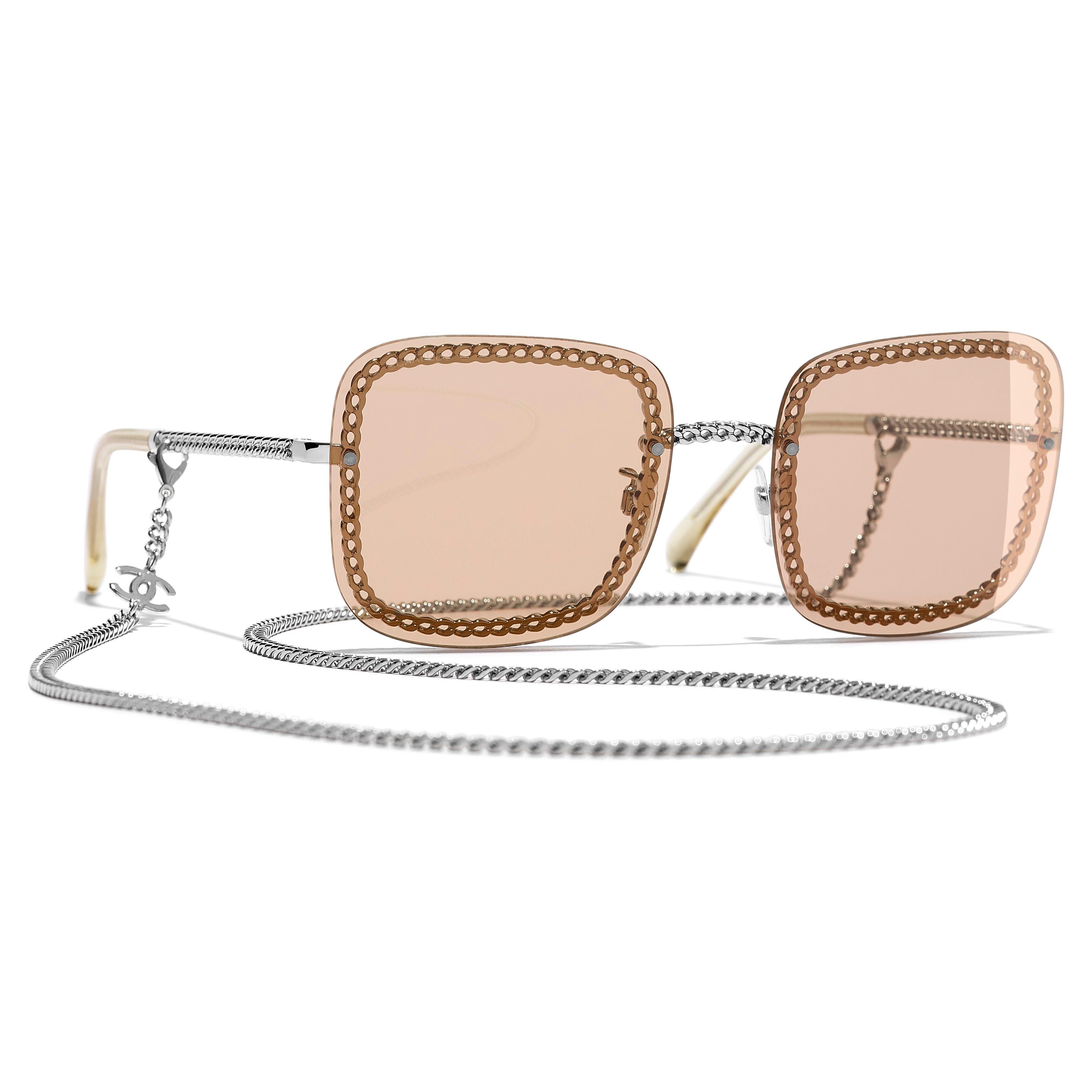 CHANEL Square Sunglasses CH4244 Silver/Brown