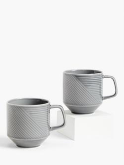 Design Project by John Lewis Porcelain Mugs, Set of 2, 400ml - view 2, Grey