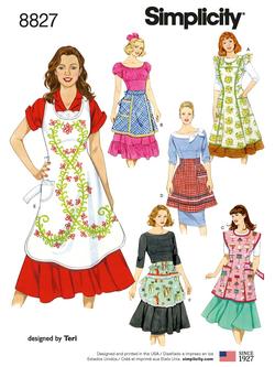Simplicity Women's Vintage Apron Sewing Pattern, 8827, 