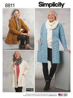 Simplicity Women's Cardigans, Scarves and Headbands Sewing Pattern, 8811, A, 