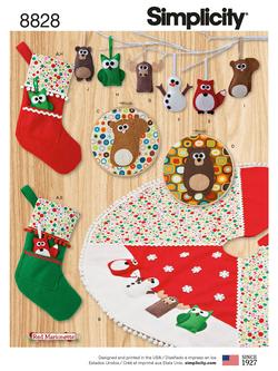 Simplicity Christmas Decorations and Stockings Sewing Pattern, 8828, 