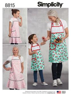 Simplicity Women's and Children Matching Aprons Sewing Pattern, 8815, A, 
