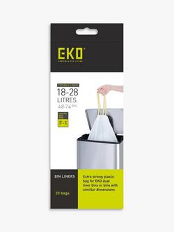 EKO Recycling Bin Liners, 18/28L, Pack of 20, 