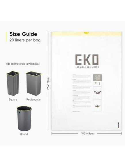 EKO Recycling Bin Liners, 18/30L, Pack of 20 - view 2, 