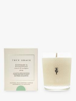 True Grace Village Rosemary & Eucalyptus Scented Candle, 190g, Clear