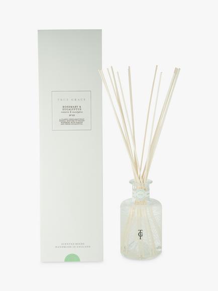 True Grace Village Rosemary & Eucalyptus Reed Diffuser, 200ml, Clear
