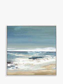 John Lewis Valeria Mravyan 'East Coast II' Framed Canvas Print, 104.5 x 104.5cm, Blue/Multi, Blue/Multi