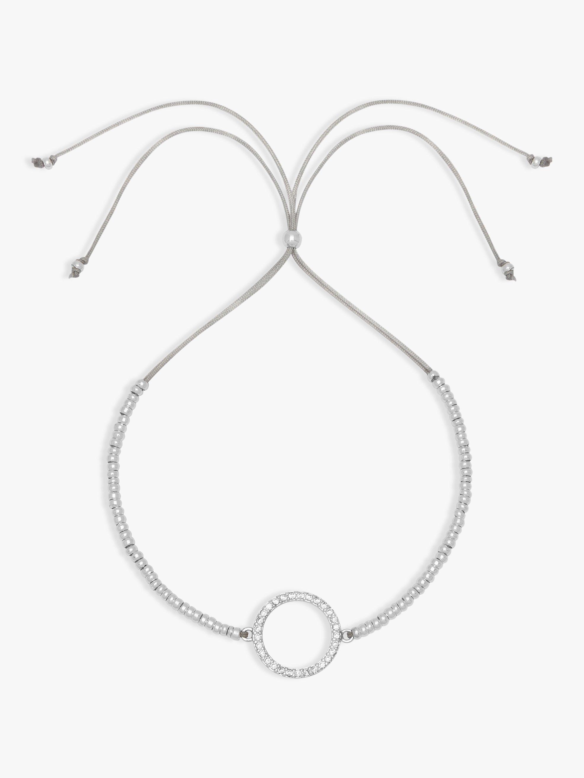 Product image 1 of 2, which shows Estella Bartlett Cubic Zirconia Circle Friendship Bracelet, Silver