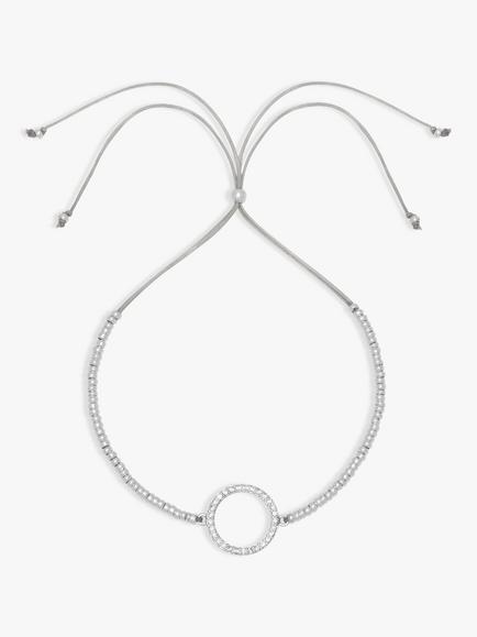 Estella Bartlett Cubic Zirconia Circle Friendship Bracelet, Silver, Silver