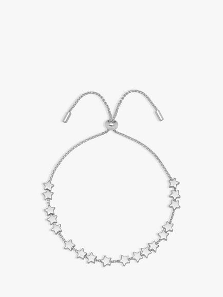 Estella Bartlett Star Chain Slider Friendship Bracelet, Silver, Silver