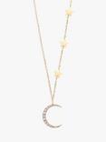 Estella Bartlett Statement Moon and Stars Pendant Necklace, Gold