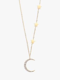 Estella Bartlett Statement Moon and Stars Pendant Necklace, Gold, Gold