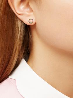 Estella Bartlett Rainbow Cubic Zirconia Circle Stud Earrings, Gold/Multi - view 2, Gold/Multi