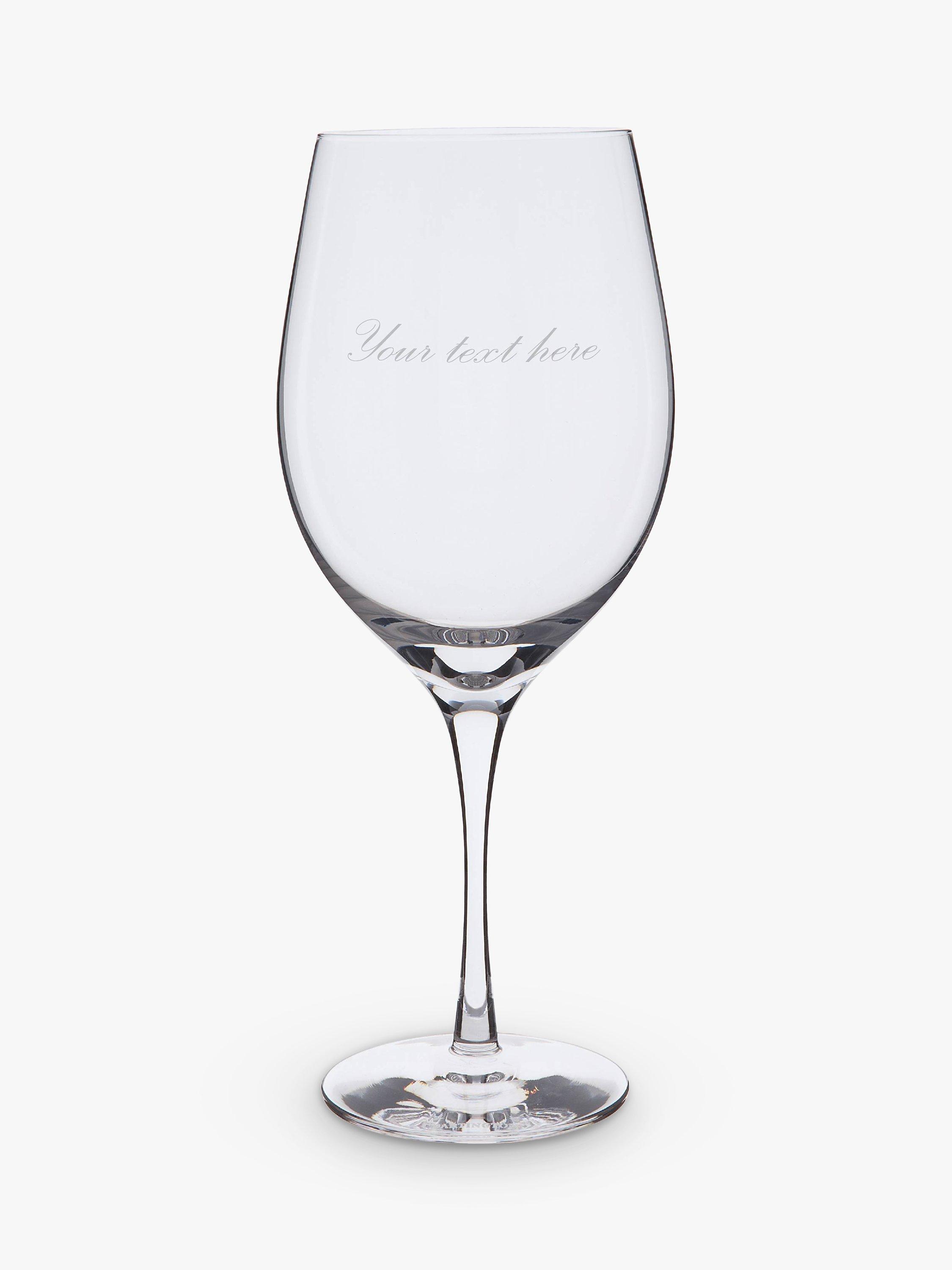 Dartington Crystal Personalised Bordeaux Red Wine Glass, Palace Script Font, 600ml